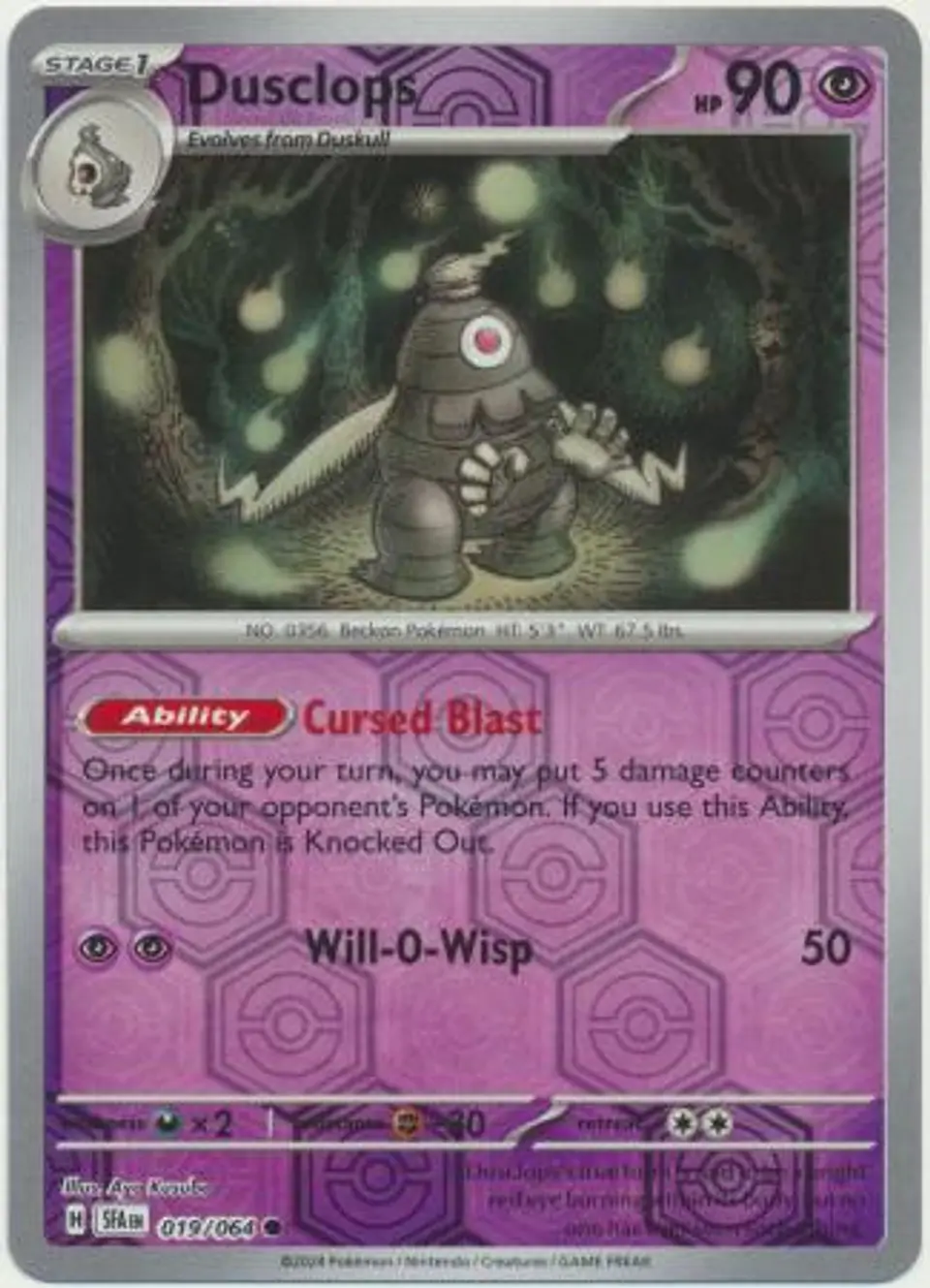 Dusclops - 019/064 - Common Reverse Holo 1