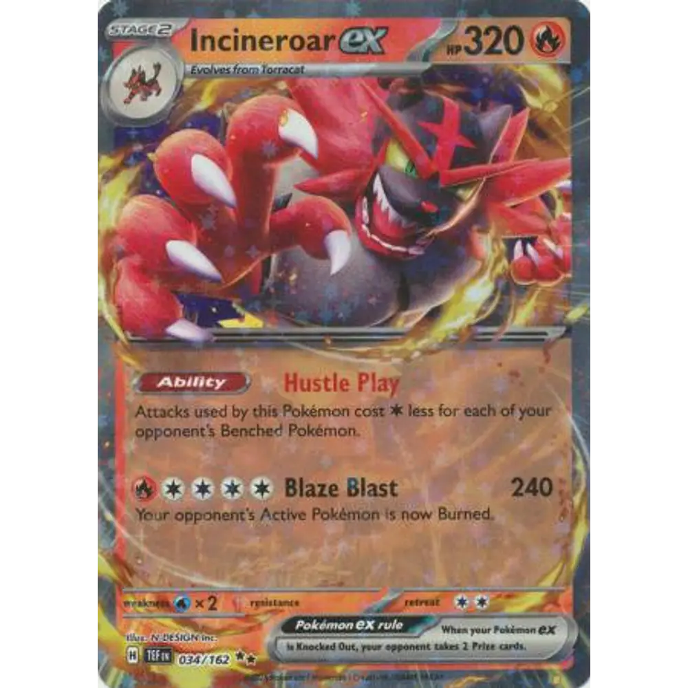 Incineroar ex - 034/162 - Ultra Rare (Español)