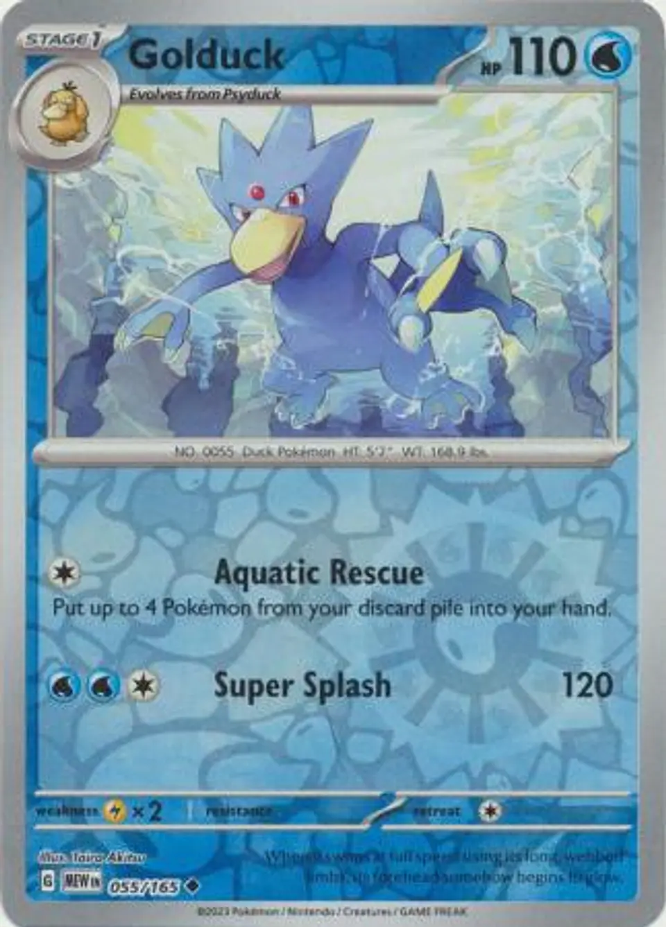 Golduck - 055/165 - Uncommon Reverse Holo 1