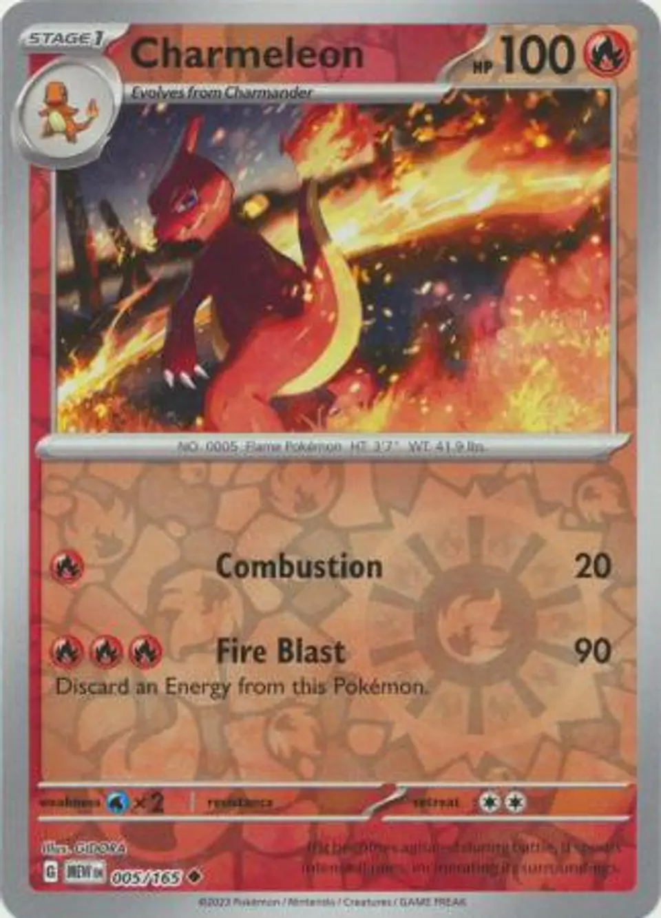 Charmeleon - 005/165 - Uncommon Reverse Holo (Español) 1