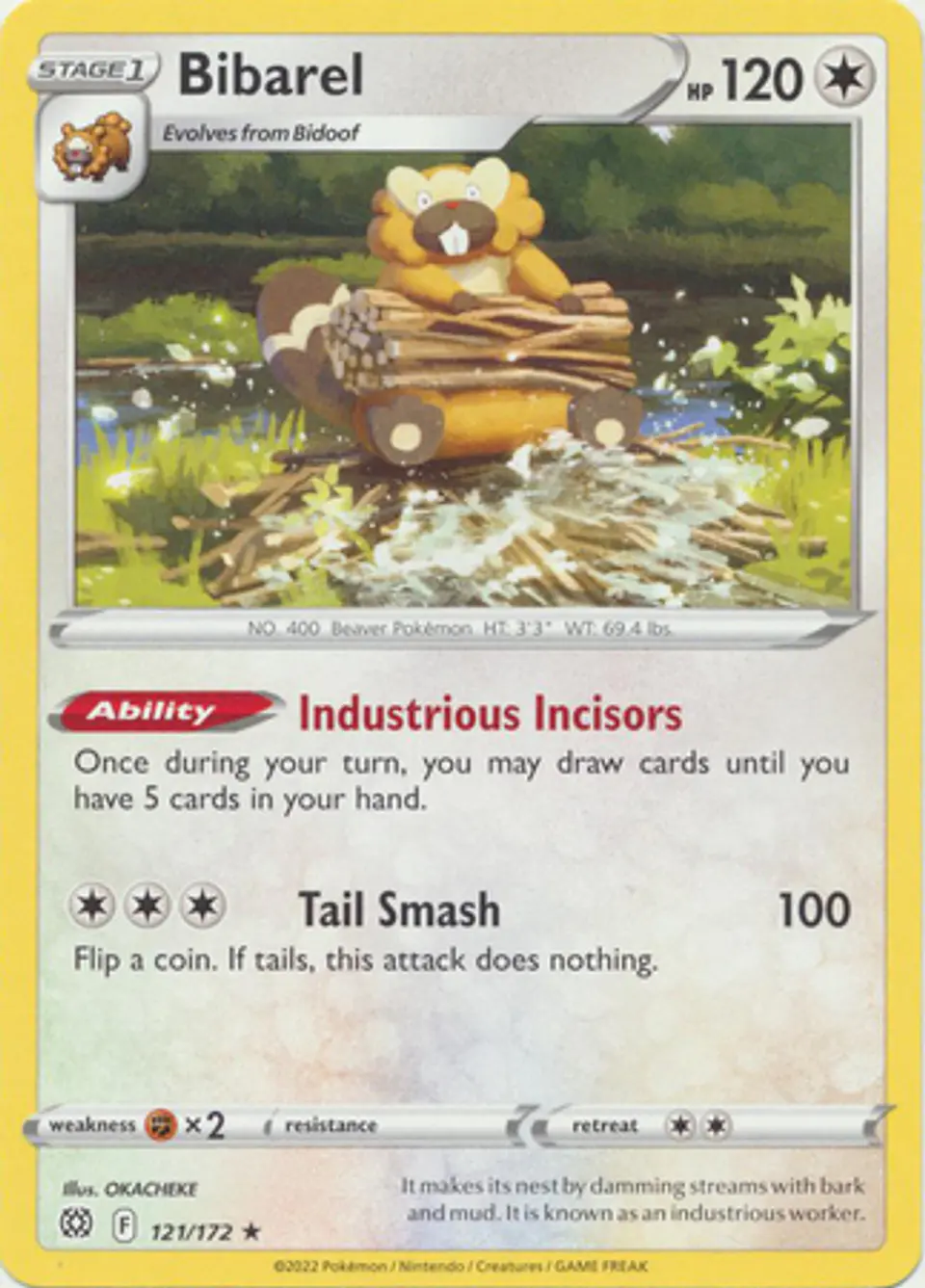 Bibarel - 121/172 - Rare Theme Deck Exclusive 1