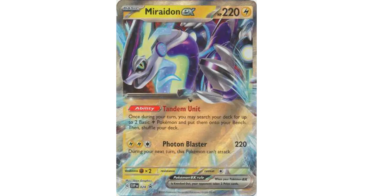 Miraidon Ex Black Star Miraidon Ex & Koraidon Ex SVP028 Black Star Promo Pokemon  Card - Holo, Near Mint Pokemon Promo Cards