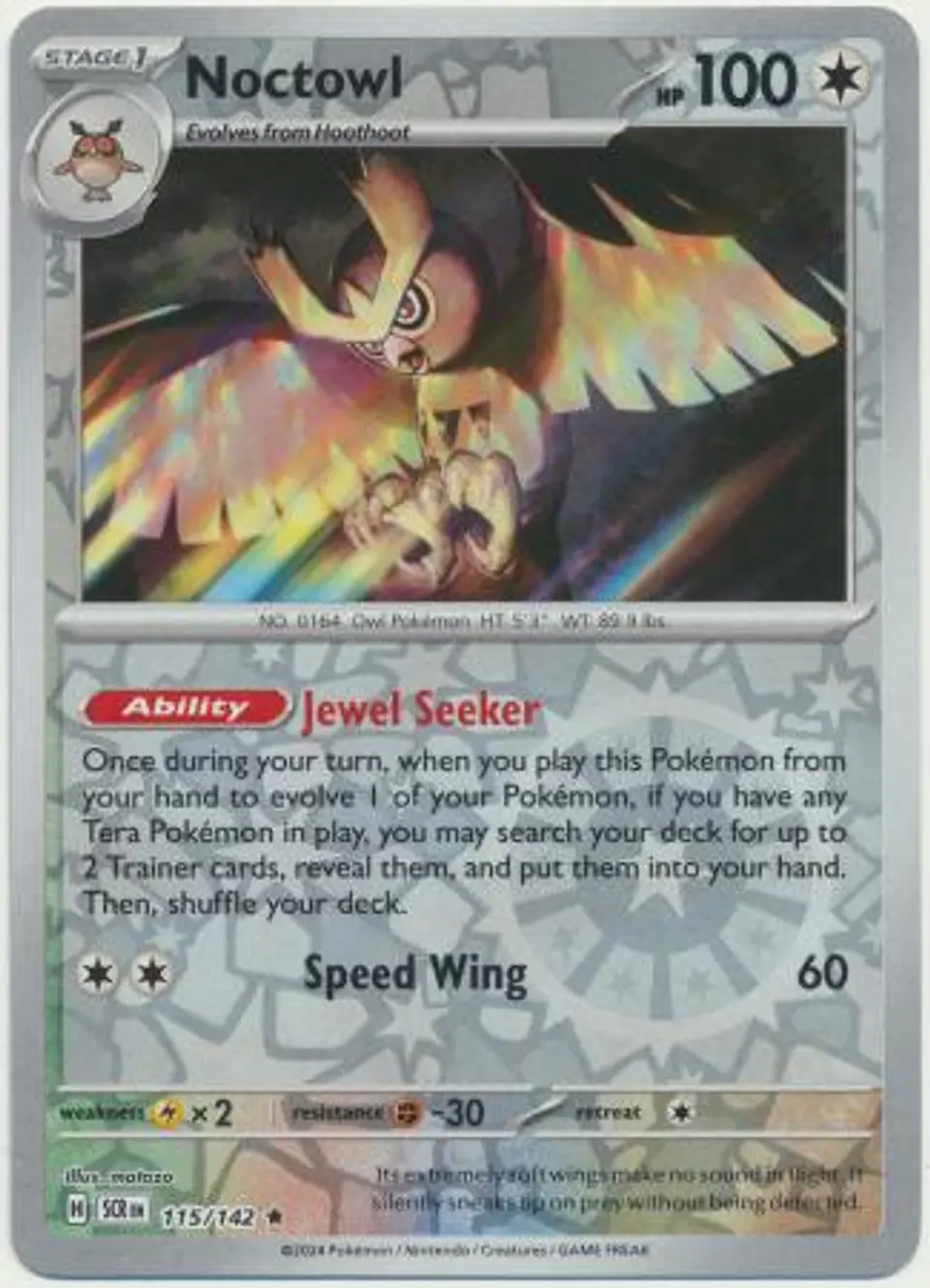 Noctowl - 115/142 - Reverse Holo Rare 1