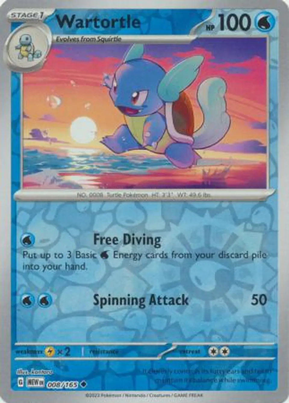 Wartortle - 008/165 - Uncommon Reverse Holo 1