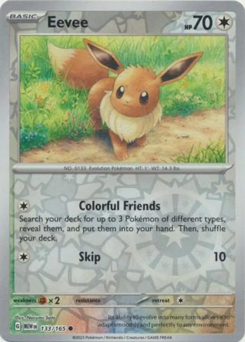 Eevee - 133/165 - Common Reverse Holo (Español) 1