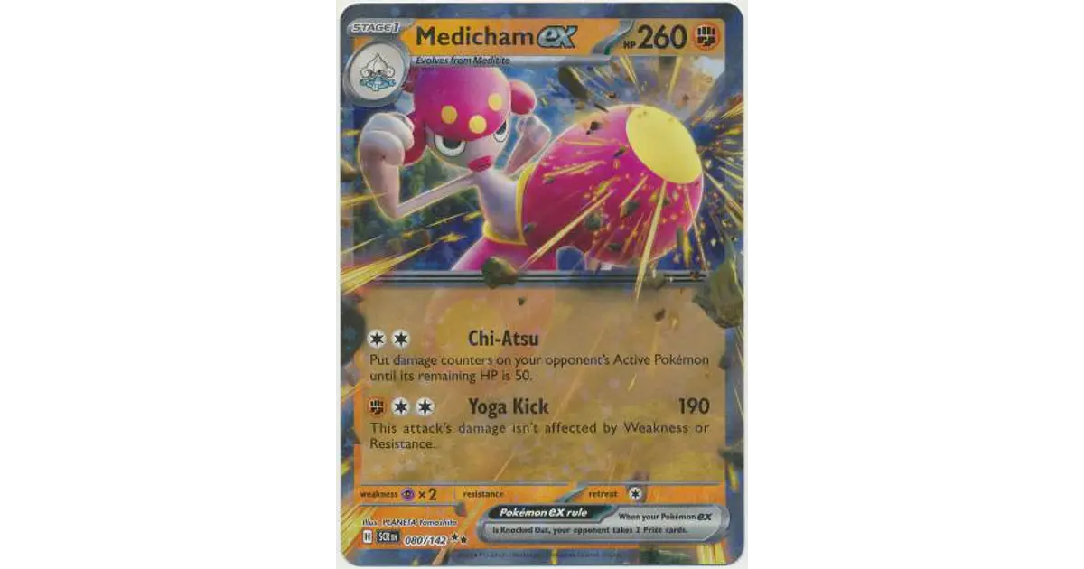 Pokemon Medicham Ex Half Art Holo Card - 080/142 SV Stellar Crown, Near  Mint Ungraded Half Collectible Fixed Blade Knives