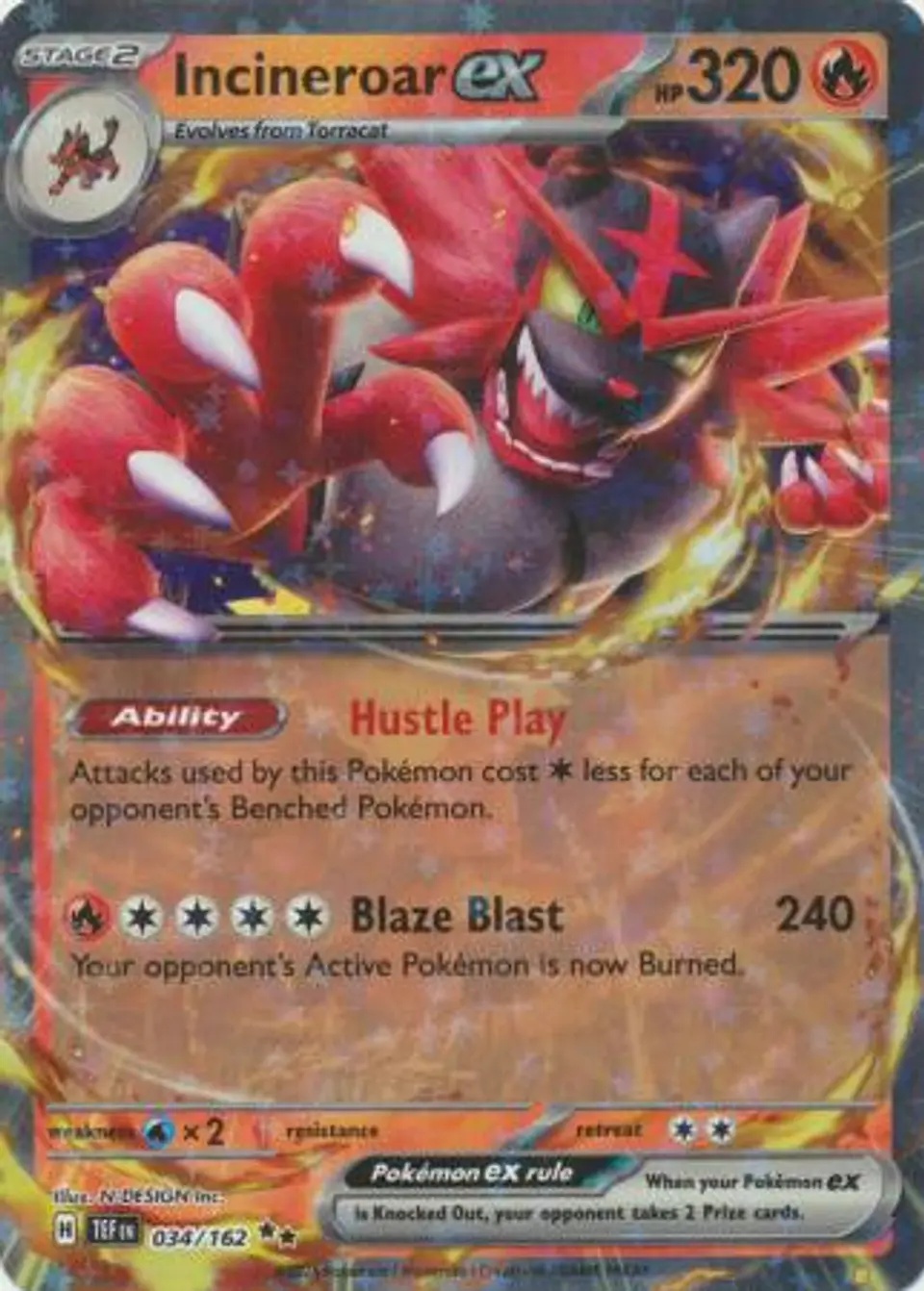 Incineroar ex - 034/162 - Ultra Rare 1