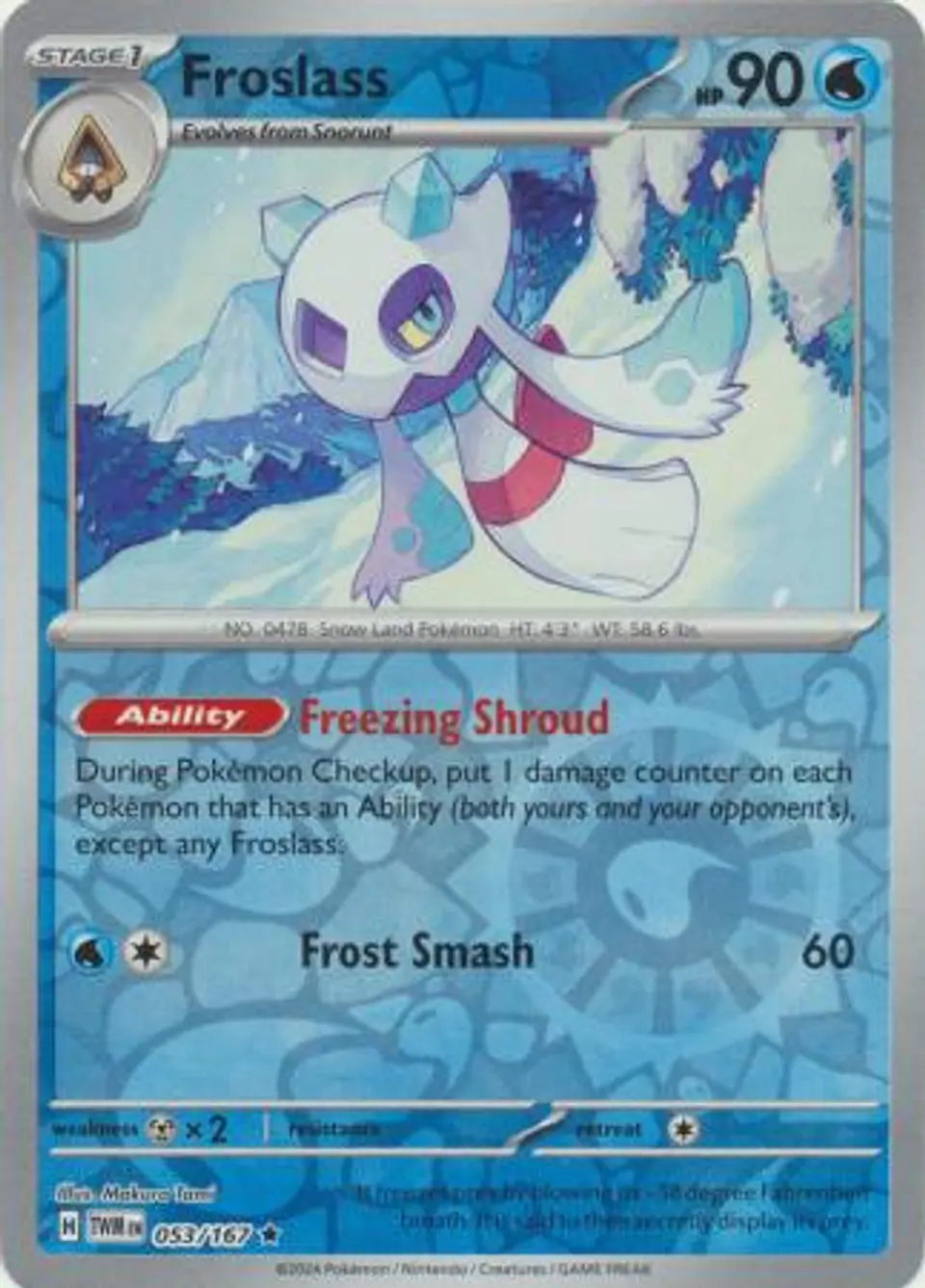 Froslass - 053/167 - Holo Rare Reverse Holo 1