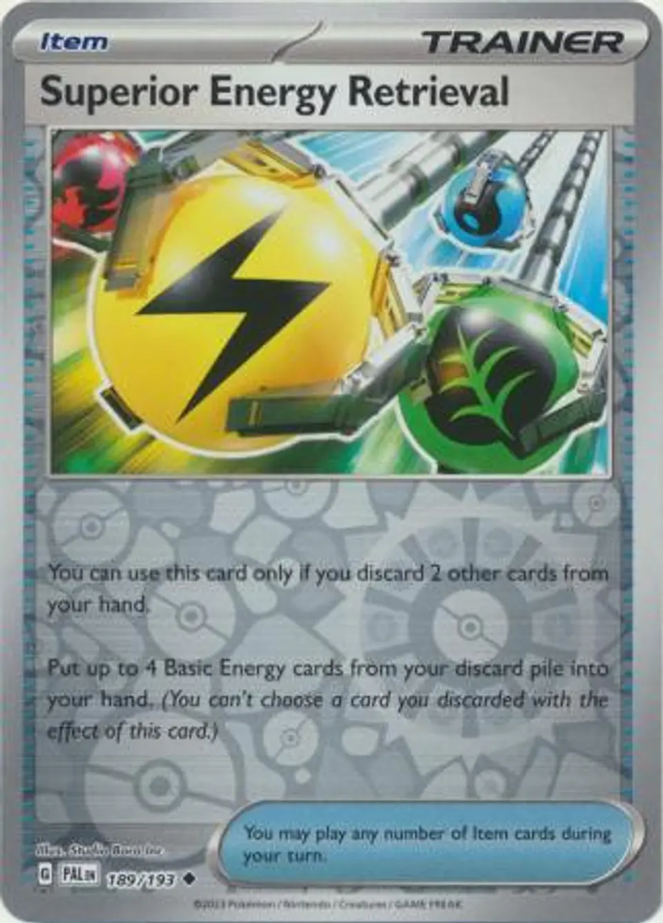 Superior Energy Retrieval - 189/193 - Uncommon Reverse Holo 1