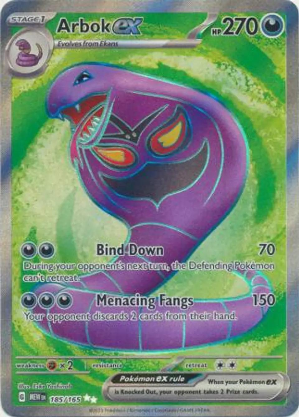 Arbok ex - 185/165 - Full Art Secret Rare 1