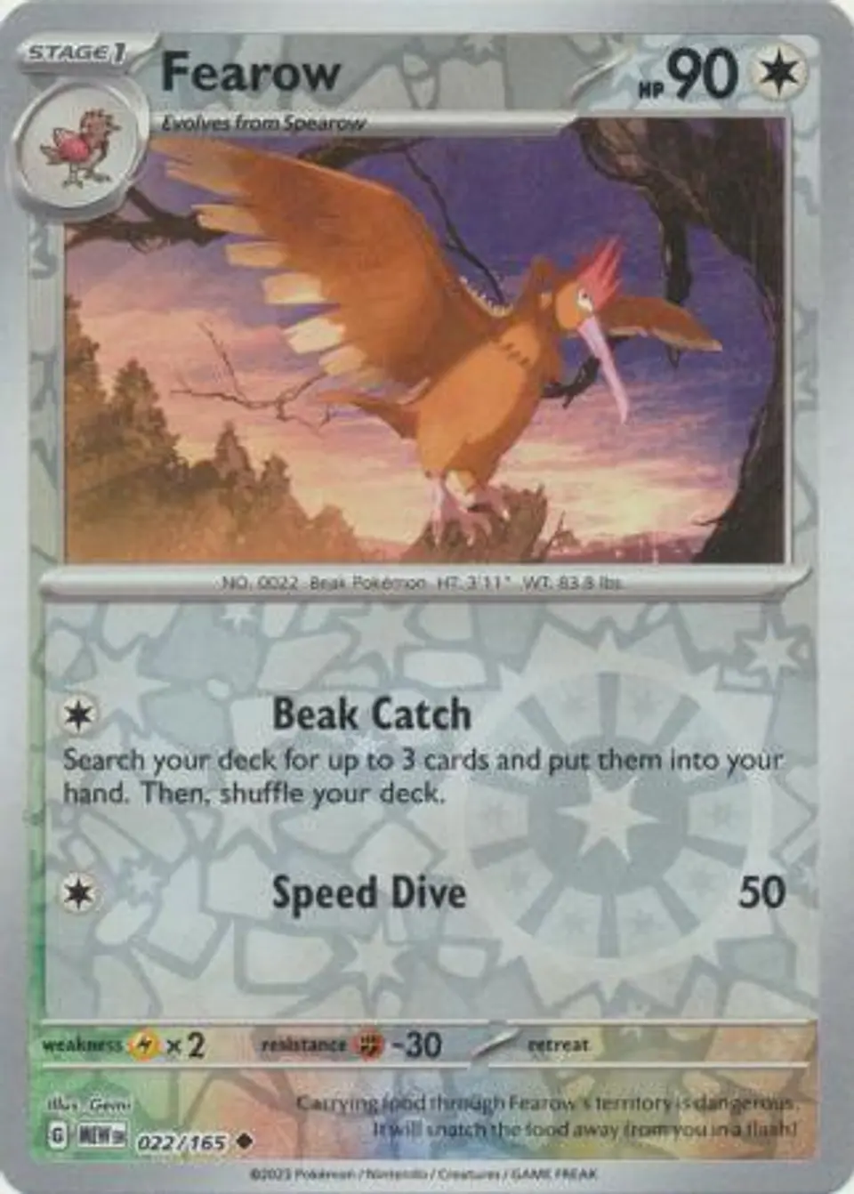 Fearow - 022/165 - Uncommon Reverse Holo 1