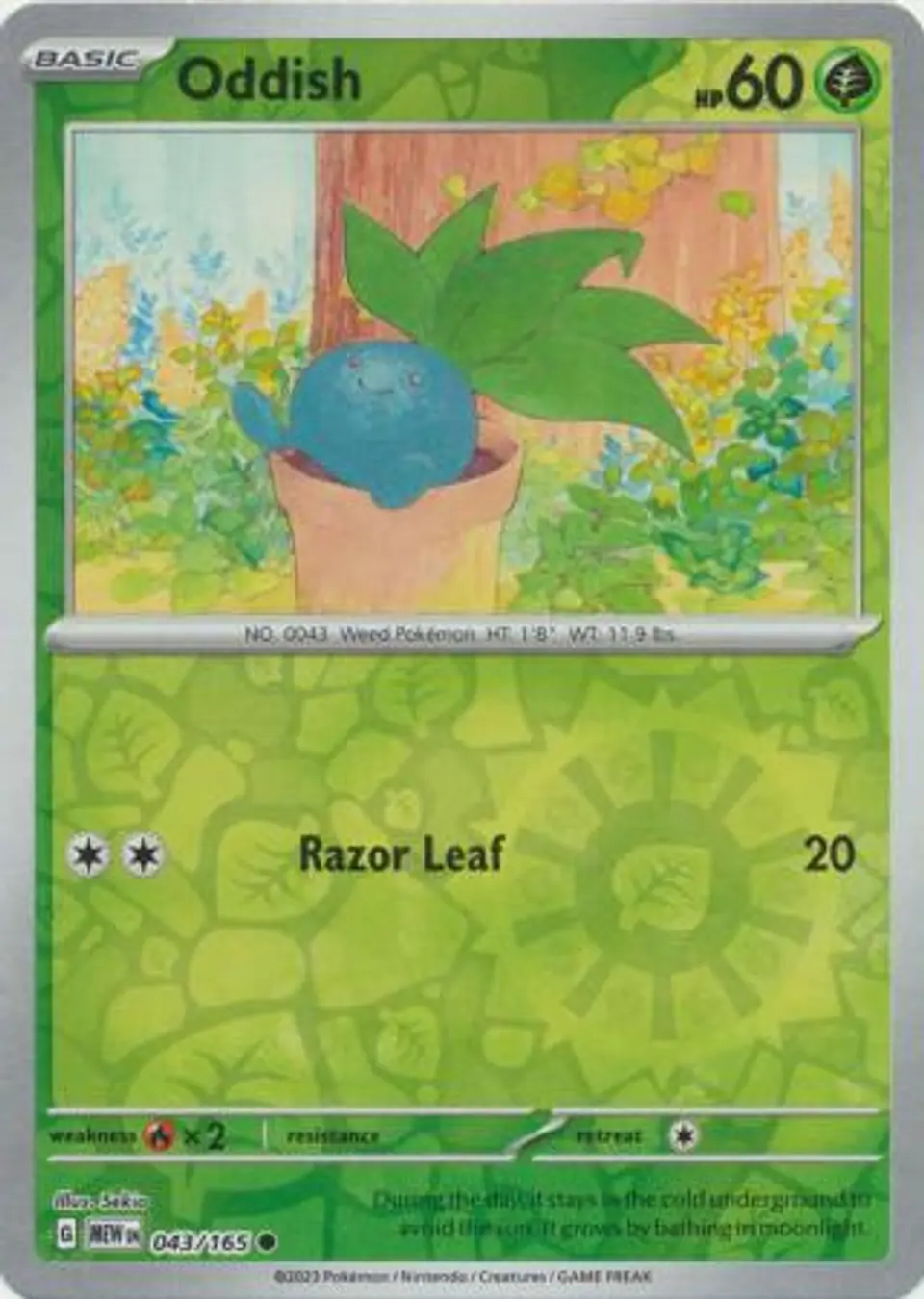 Oddish - 043/165 - Common Reverse Holo (Español) 1