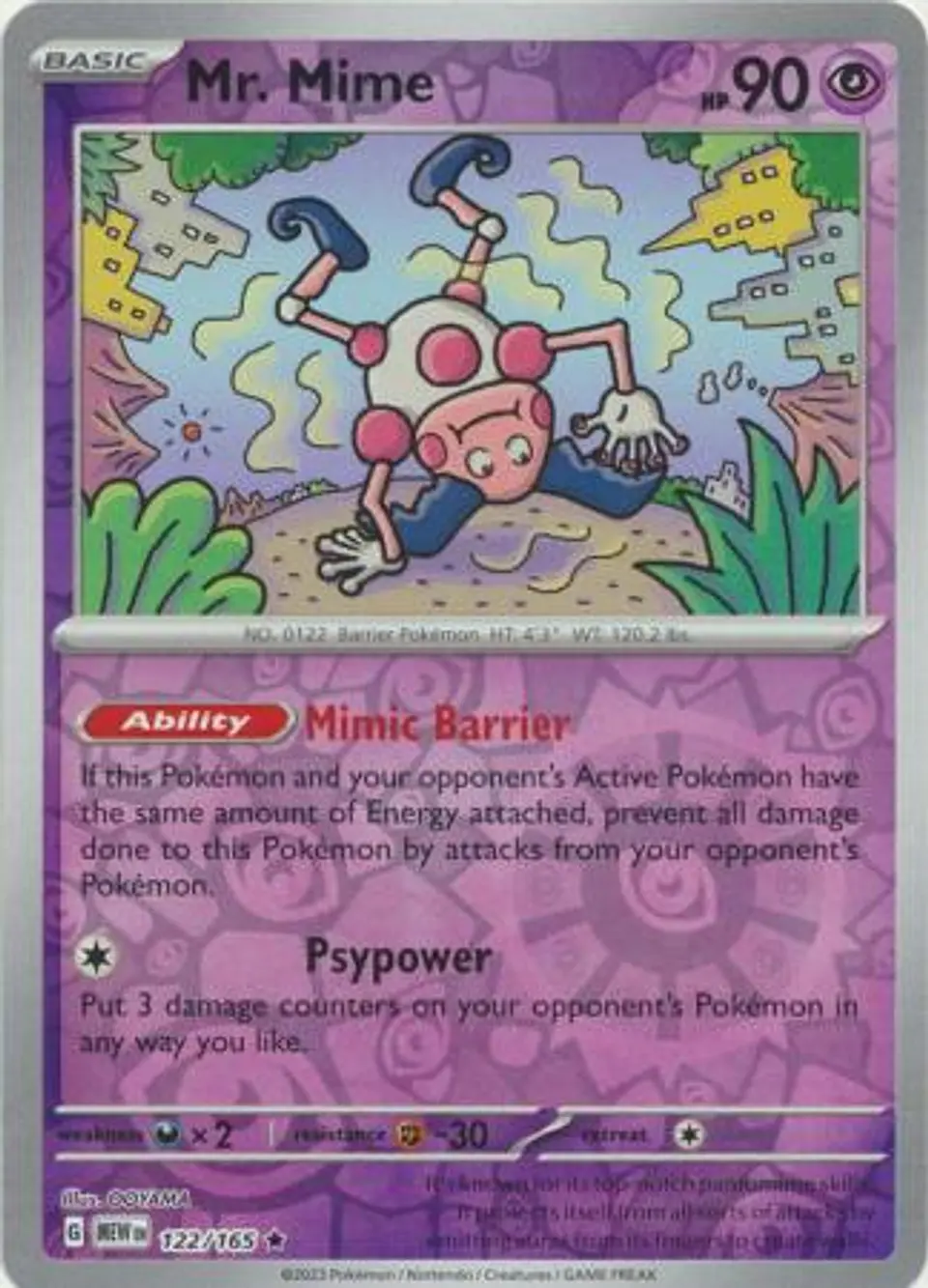 Mr. Mime - 122/165 - Holo Rare Reverse Holo (Español) 1