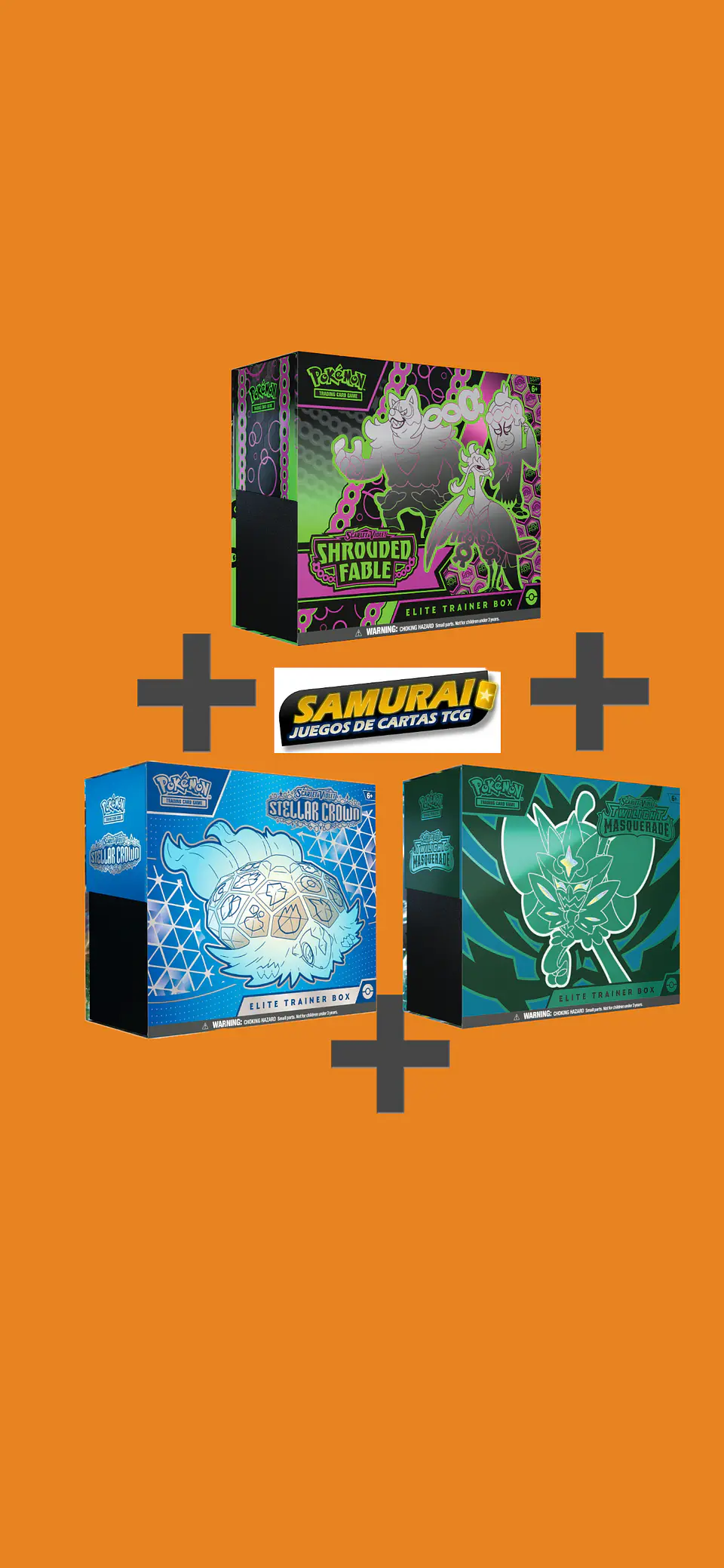 Trío ETB (ETB Stellar Crown + ETB Twilight Masquerade + ETB Shrouded Fable) - Ingles 1