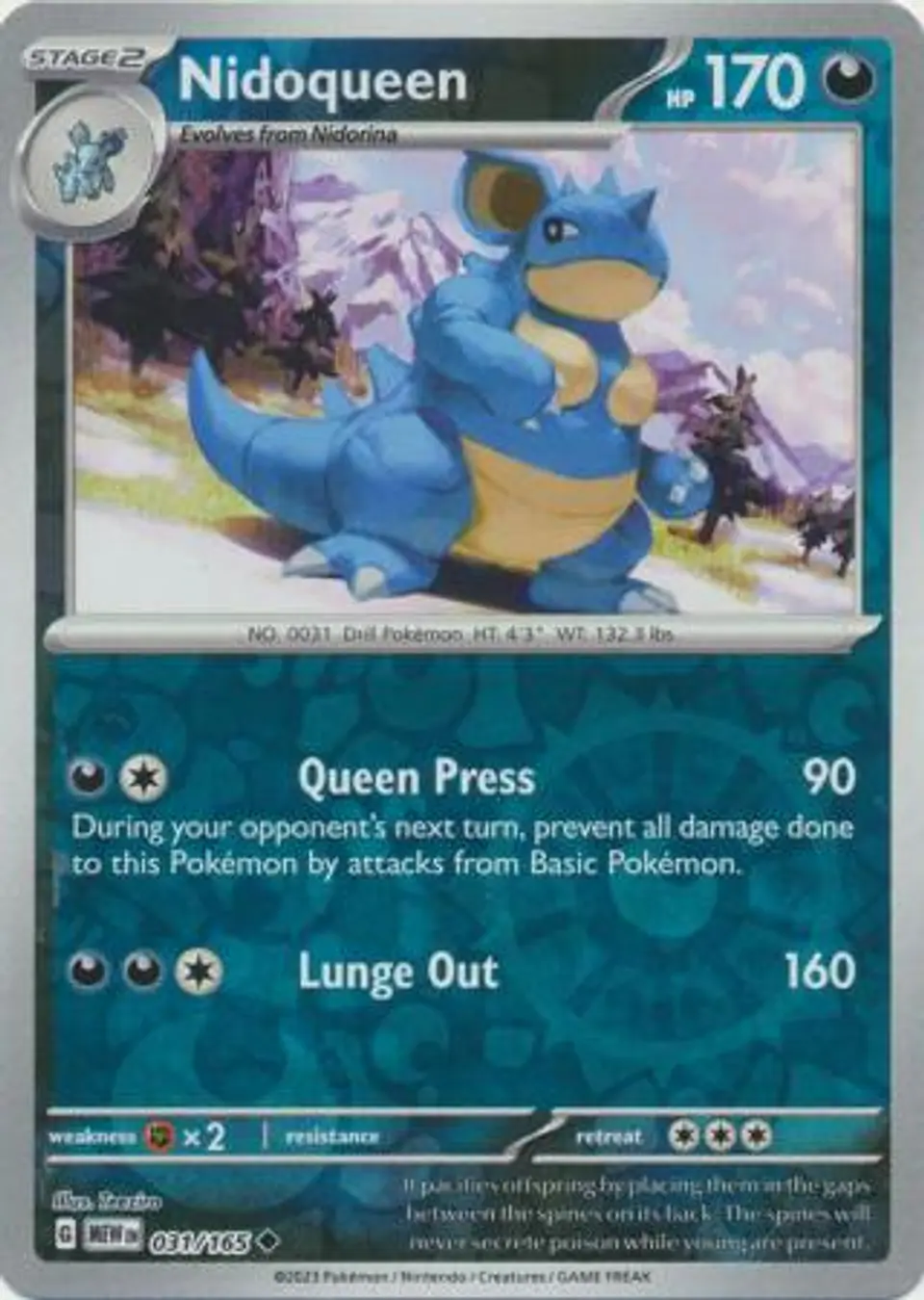 Nidoqueen - 031/165 - Uncommon Reverse Holo 1