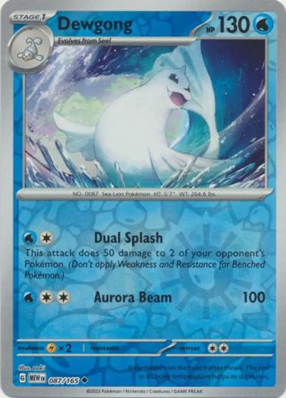 Dewgong - 087/165 - Uncommon Reverse Holo 1