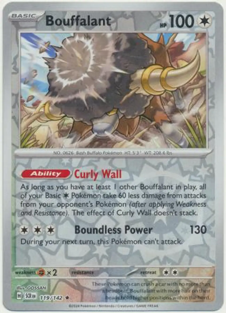 Bouffalant - 119/142 - Reverse Holo Rare (Español) 1