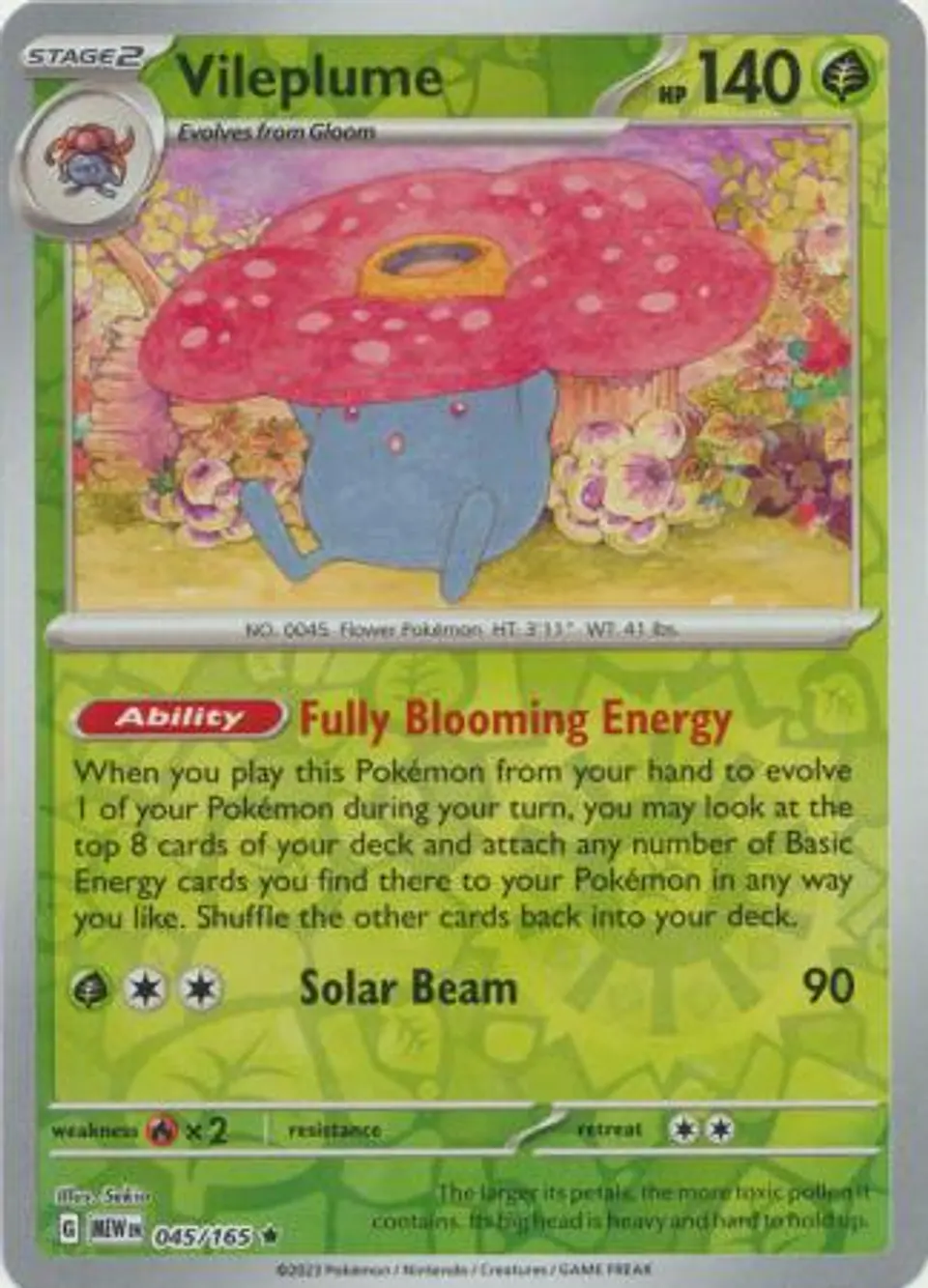 Vileplume - 045/165 - Holo Rare Reverse Holo 1