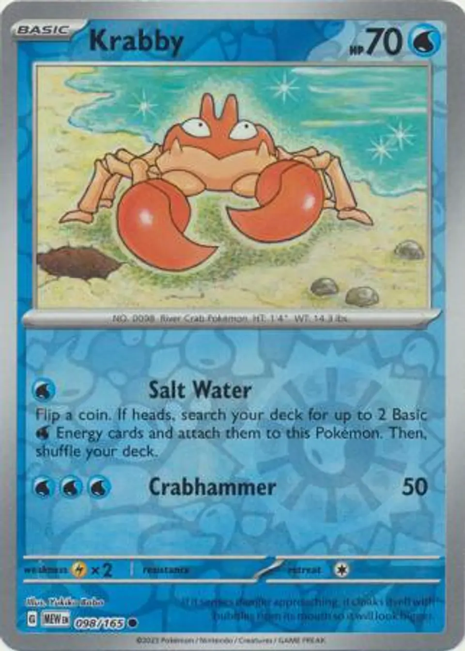 Krabby - 098/165 - Common Reverse Holo (Español) 1