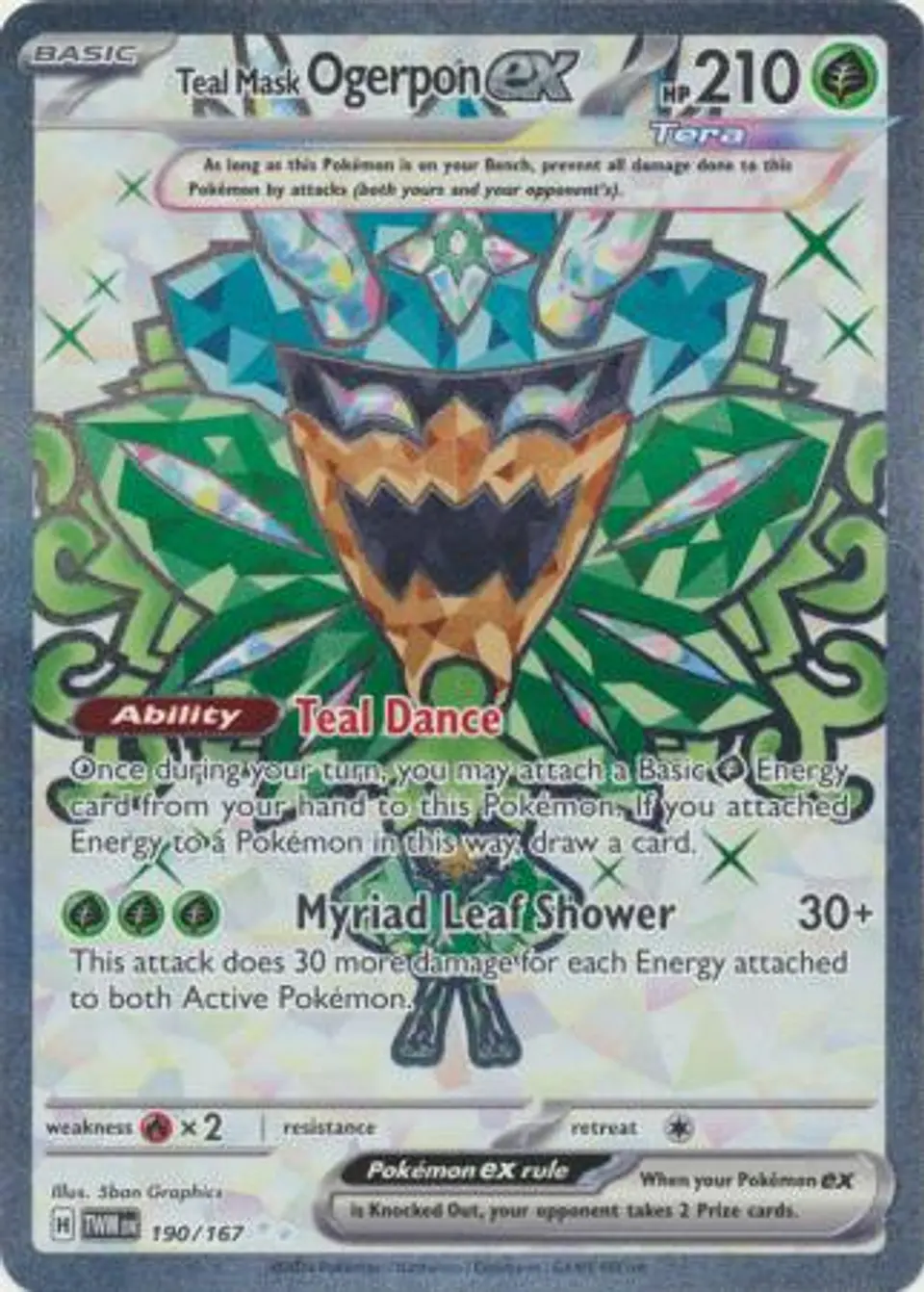 Teal Mask Ogerpon ex - 190/167 - Full Art Secret Rare 1