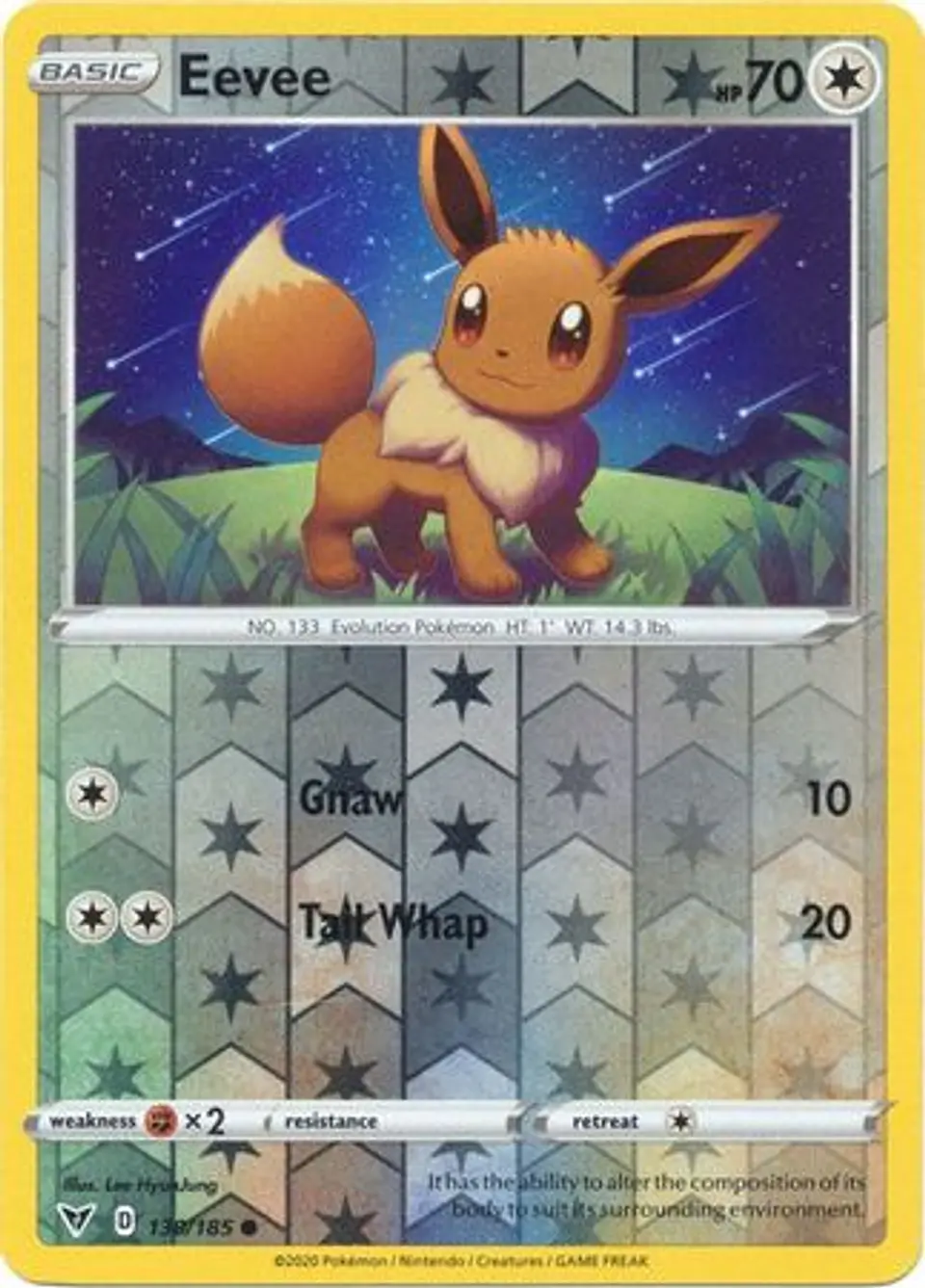 Eevee - 130/185 - Common Reverse Holo (Español) 1