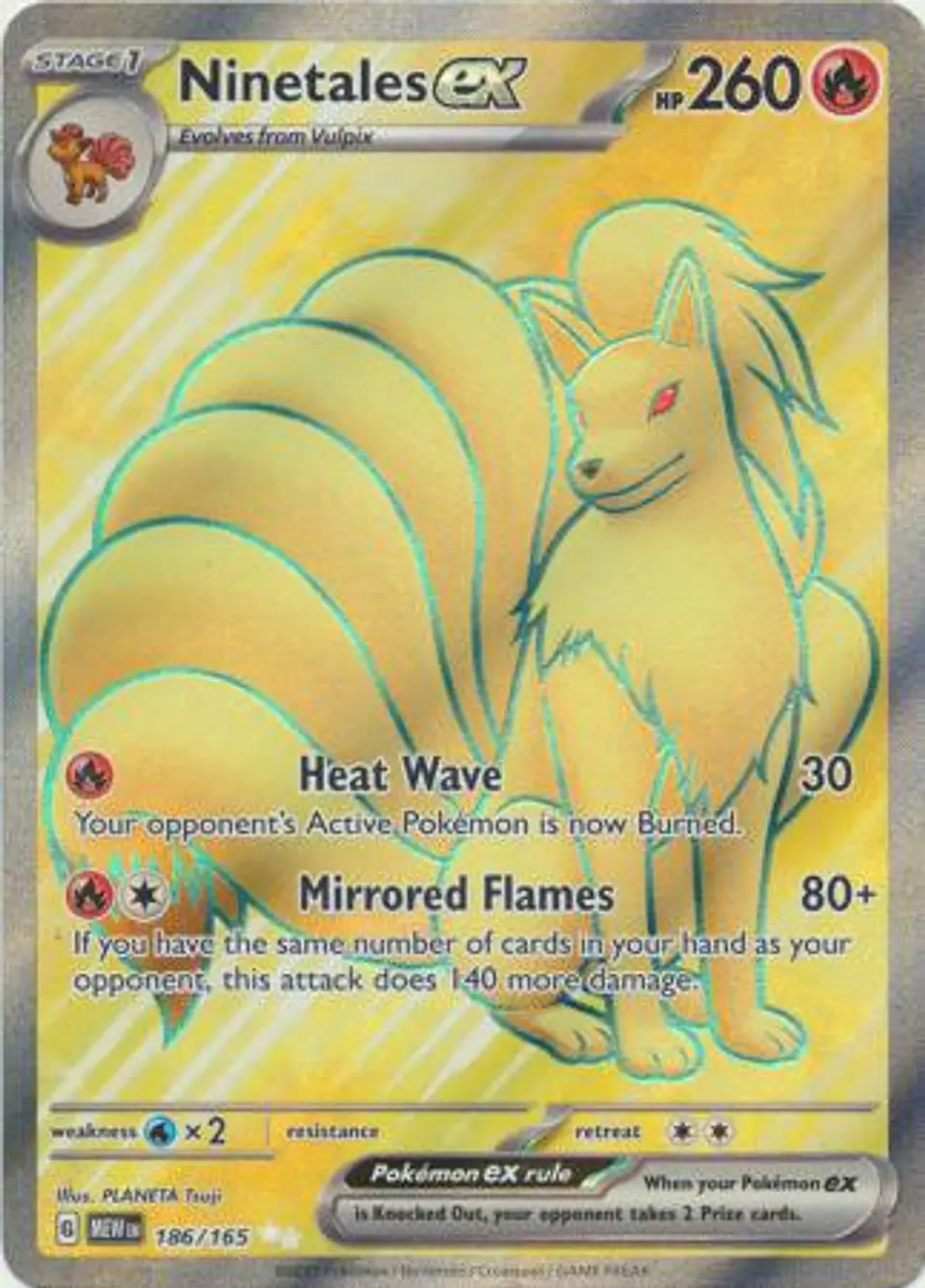 Ninetales ex - 186/165 - Full Art Secret Rare (Español) 1
