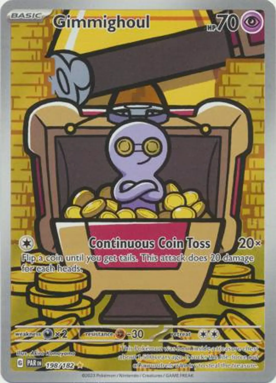 Gimmighoul - 198/182 - Illustration Rare (Español) 1