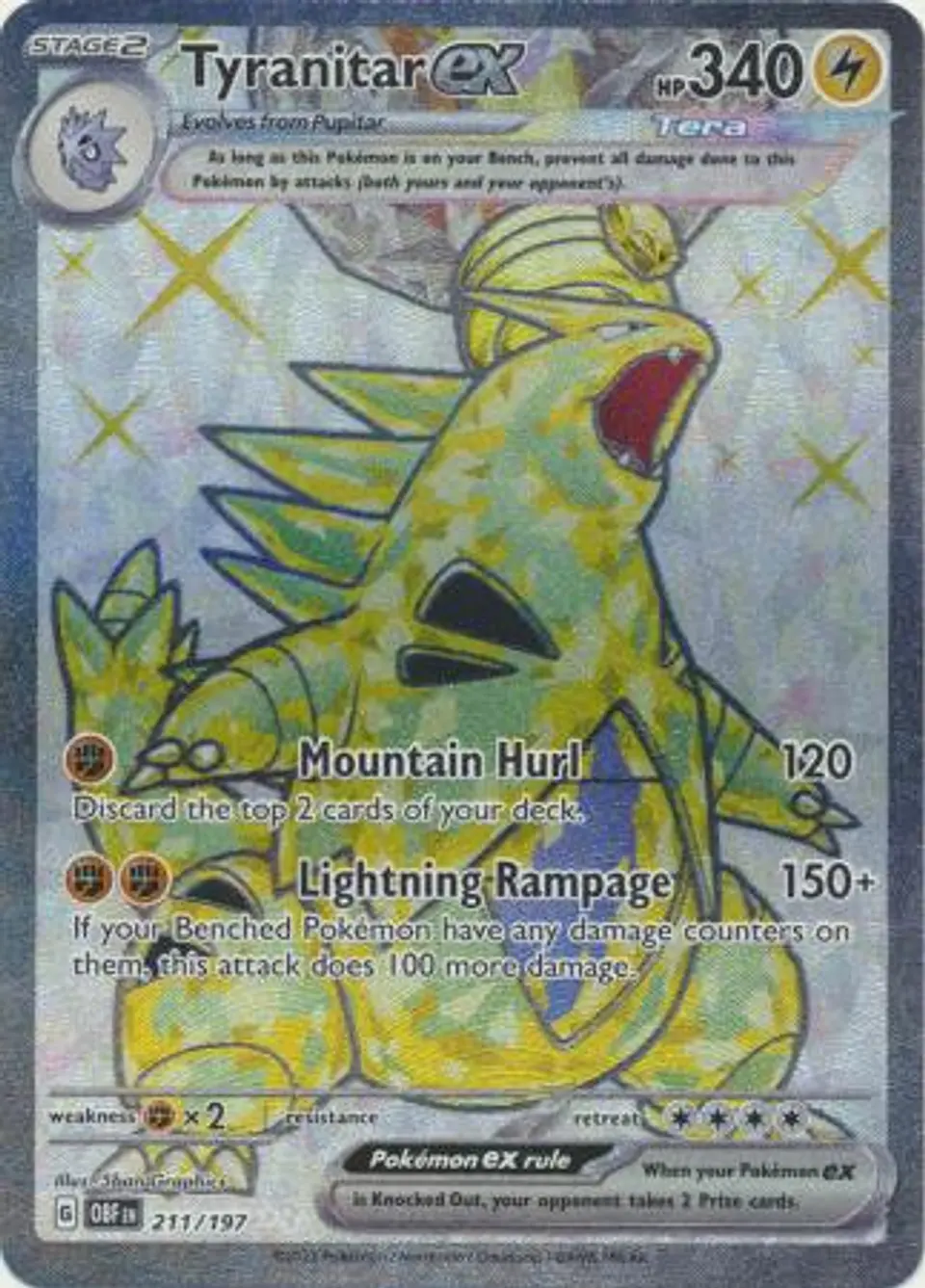 Tyranitar ex - 211/197 - Full Art Secret Rare 1