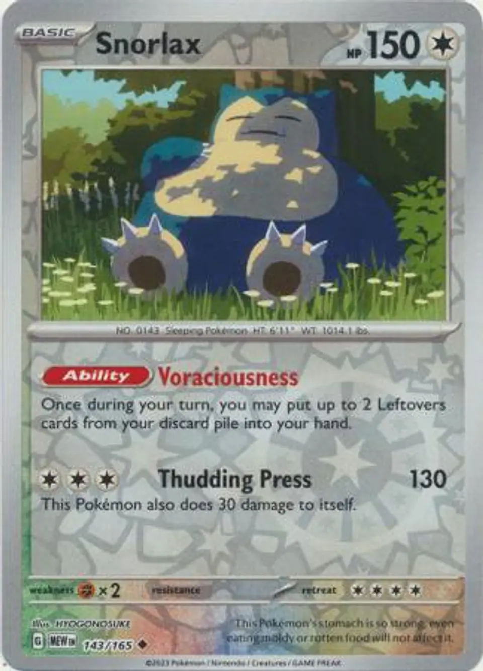 Snorlax - 143/165 - Uncommon Reverse Holo 1