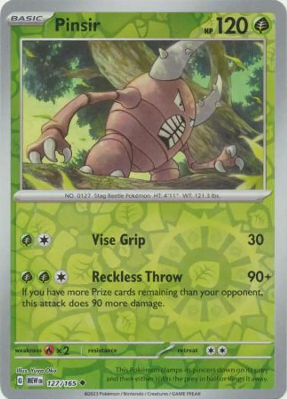 Pinsir - 127/165 - Uncommon Reverse Holo 1