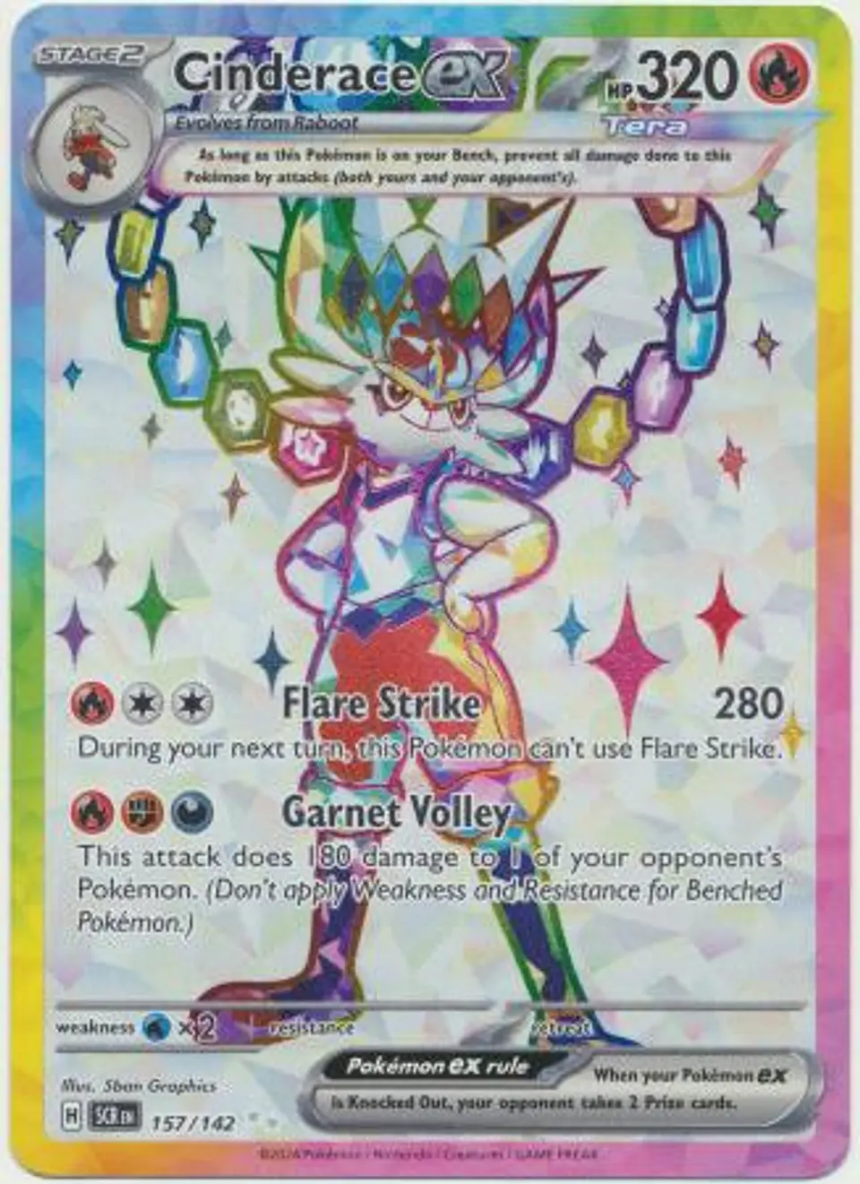 Cinderace ex - 157/142 - Full Art Secret Rare (Español) 1