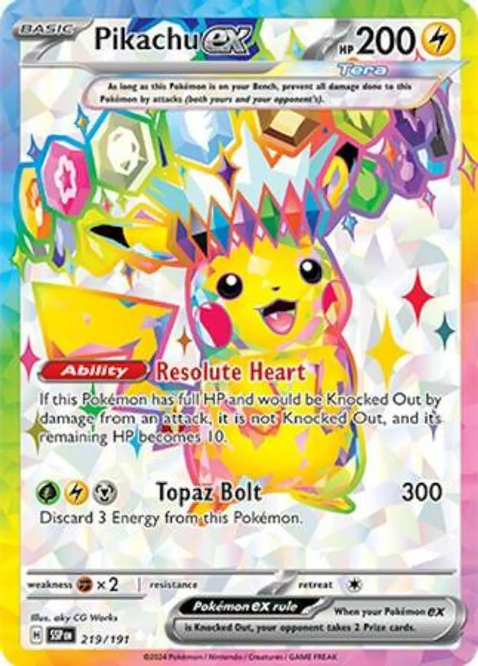 Pikachu ex - 219/191 - Full Art Secret Rare (Español) 1
