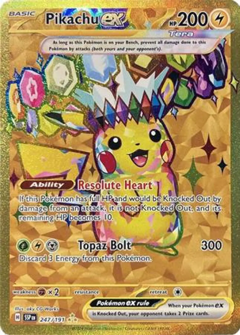 Pikachu ex - 247/191 - Gold Secret Rare (Español) 1