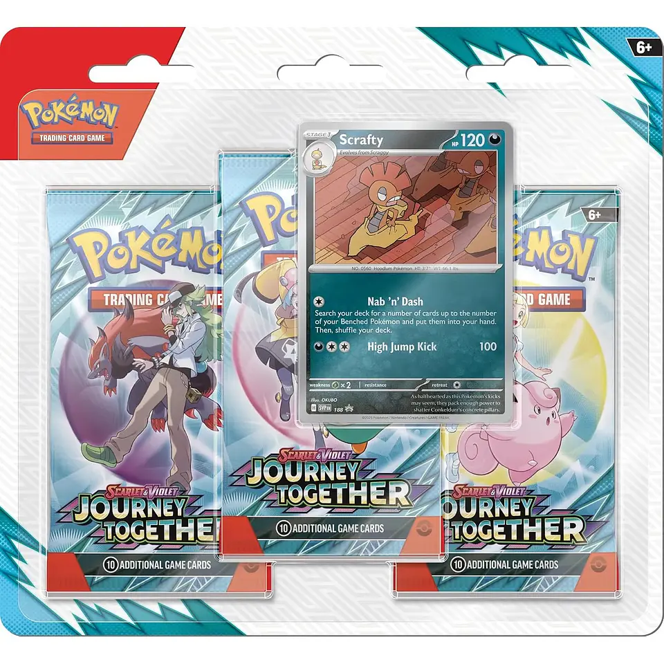 Pokemon TCG Journey Together 3‑Pack Blister (Español) – SamuraiTCG 1