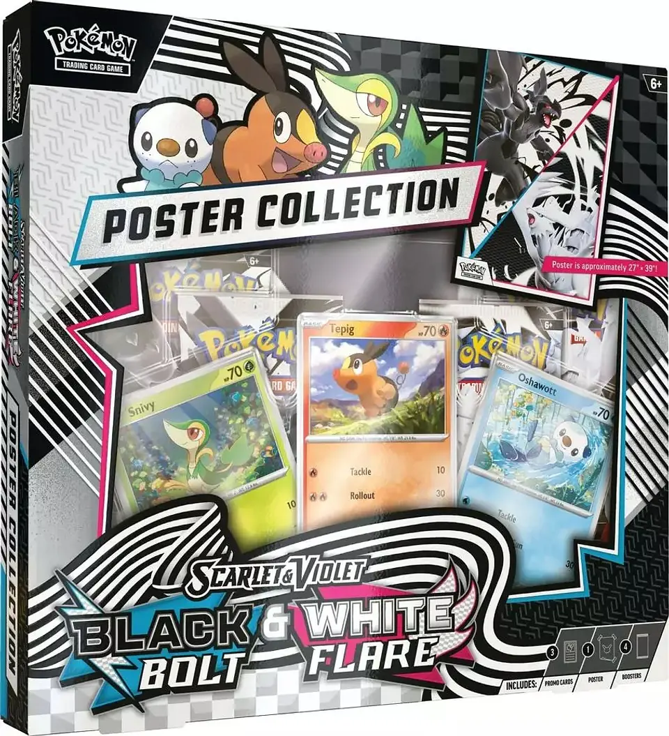 Poster Collection Black Bolt & White Flare Pokemon TCG – Versión Inglés – Lanzamiento Julio 2025 1
