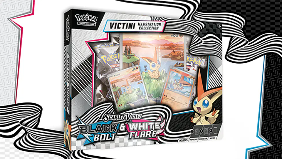 Pokemon TCG – Black Bolt & White Flare Unova Victini Illustration Collection (Inglés) | Colección Épica de Unova 1