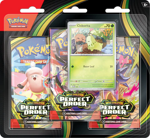 POKEMON TCG MEGA EVOLUTION - PERFECT ORDER - 3-PACK BLISTER ENGLISH
