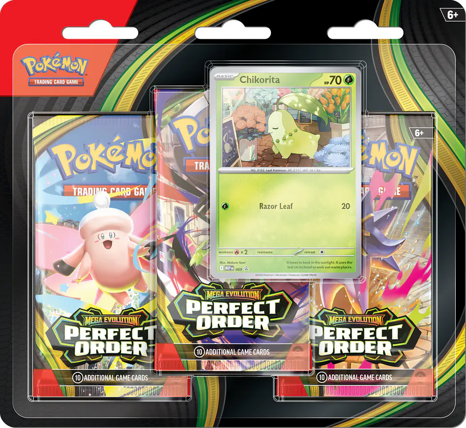 POKEMON TCG MEGA EVOLUTION - PERFECT ORDER - 3-PACK BLISTER ENGLISH 1