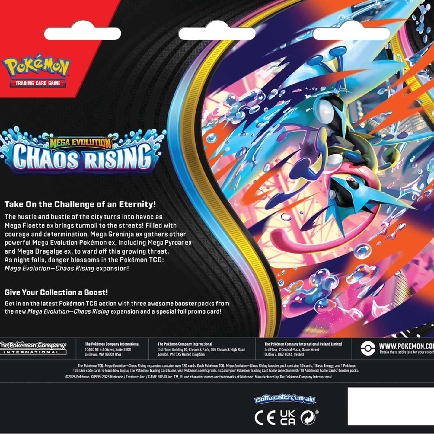 [PREVENTA 22 MAYO 2026] POKEMON TCG MEGA EVOLUTION - CHAOS RISING - 3-PACK BLISTER ENGLISH 2