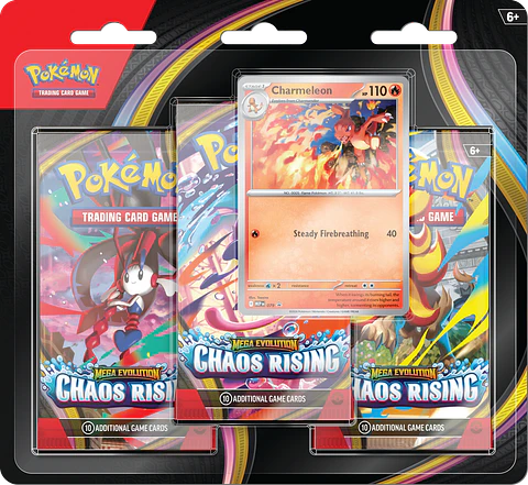 [PREVENTA 22 MAYO 2026] POKEMON TCG MEGA EVOLUTION - CHAOS RISING - 3-PACK BLISTER ENGLISH