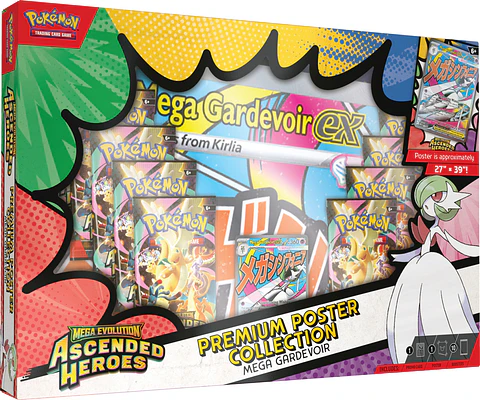 CASE SELLADO Pokemon TCG Mega Evolution - Ascended Heroes Premium Poster Collection Español (6 unidades)