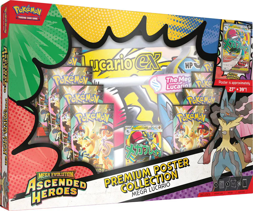 CASE SELLADO Pokemon TCG Mega Evolution - Ascended Heroes Premium Poster Collection Español (6 unidades) 2