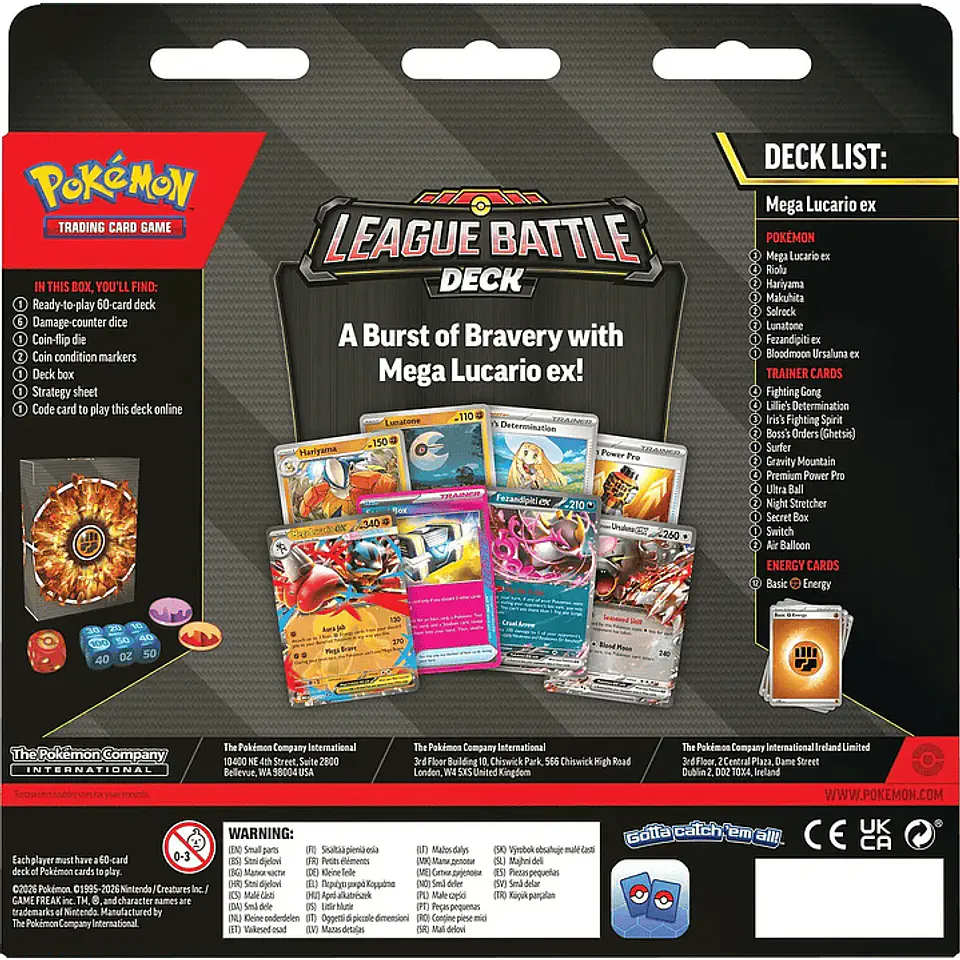 [PREVENTA 22 MAYO 2026] POKEMON TCG MEGA LUCARIO EX LEAGUE BATTLE DECK ESPAÑOL 2