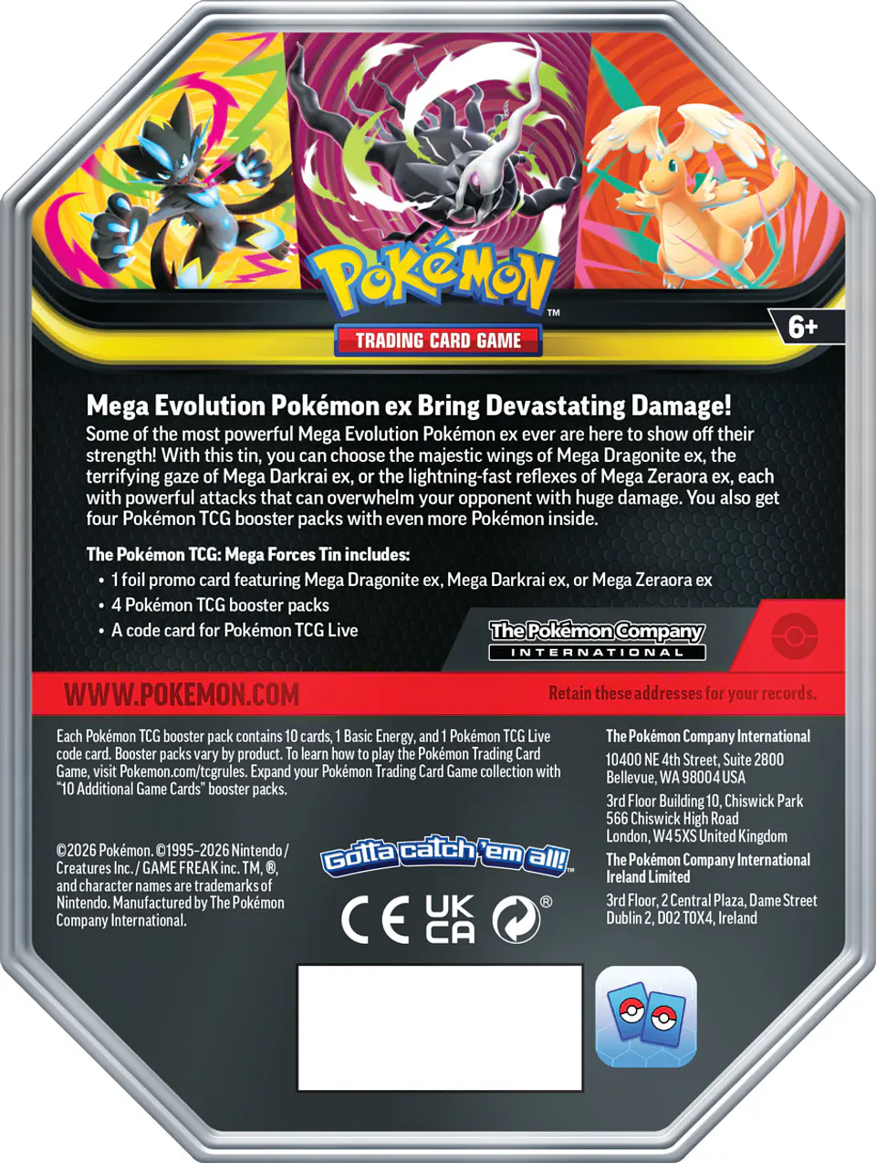 [PREVENTA 28 DE AGOSTO 2026] POKEMON TCG MEGA FORCES TIN (Q3 2026) ENGLISH 4