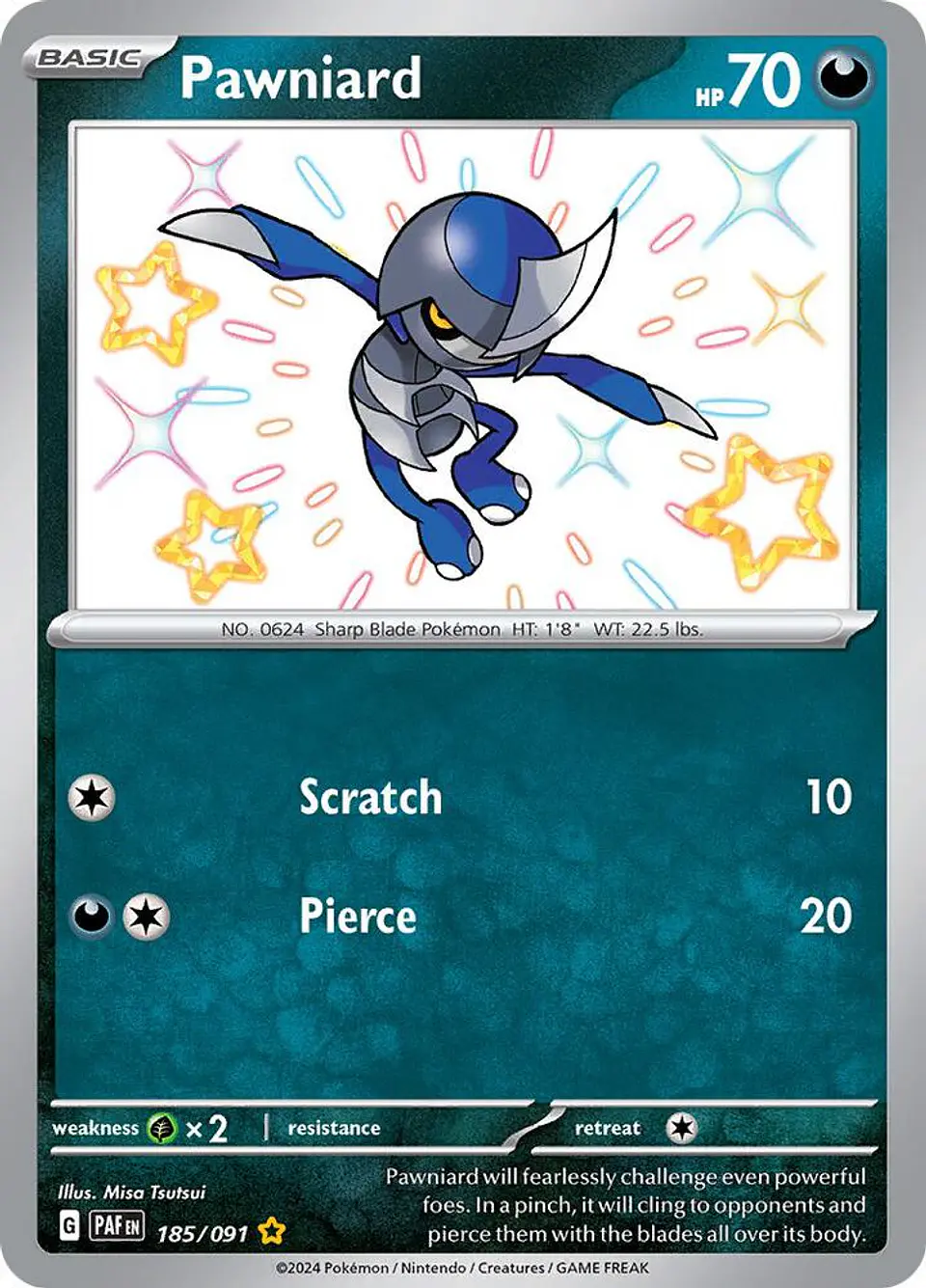 Pokemon TCG Pawniard 185/091 Ingles 1