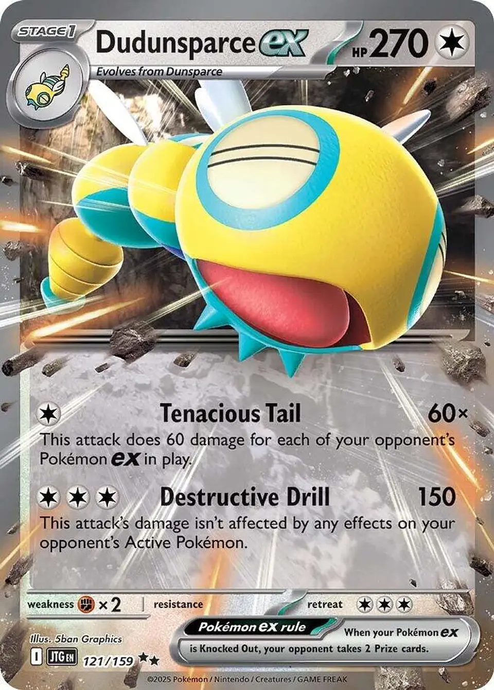 Pokemon TCG Dudunsparce ex - 121/159 Ingles 1