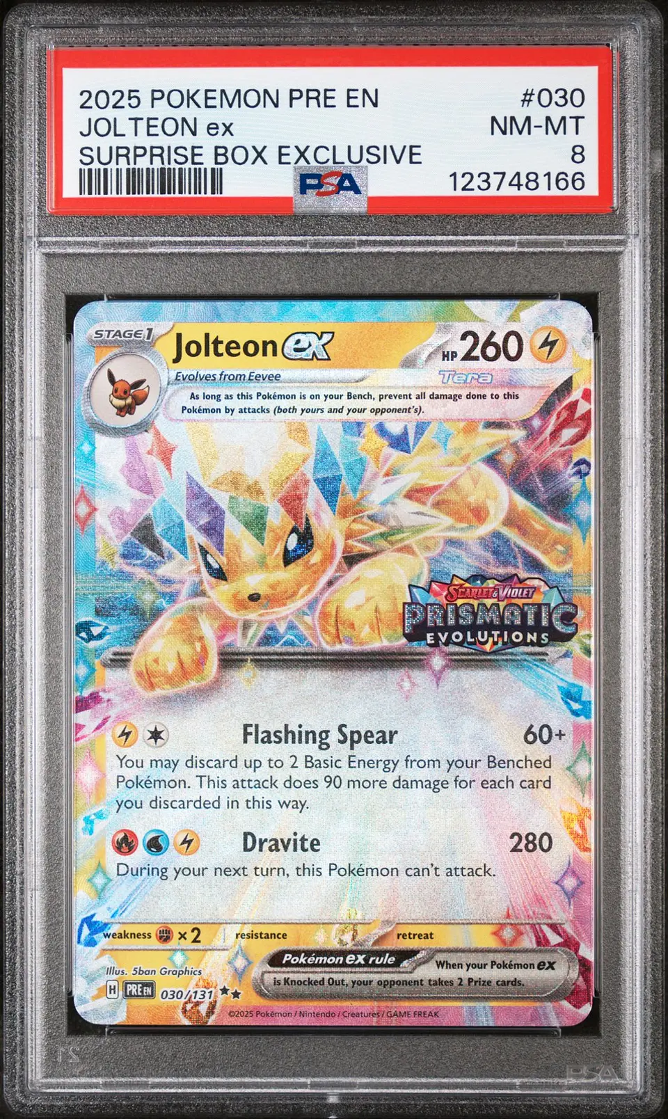 Pokemon TCG Jolteon Ex 030/131 Surprise Box Exclusive Pokemon PSA 8 1