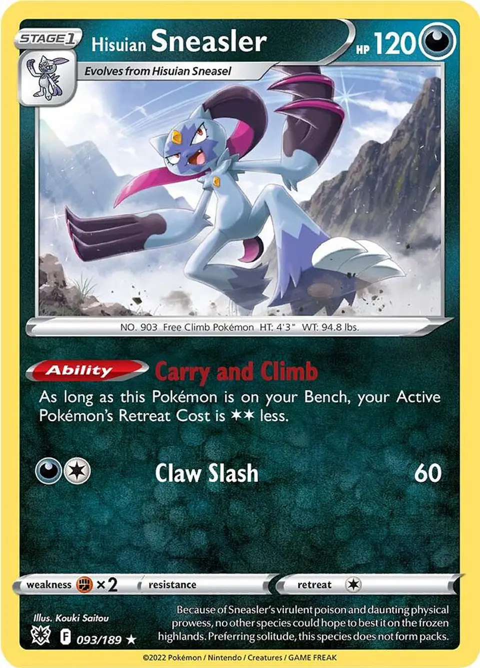 Pokemon TCG Hisuian Sneasler 093/189 Español 1