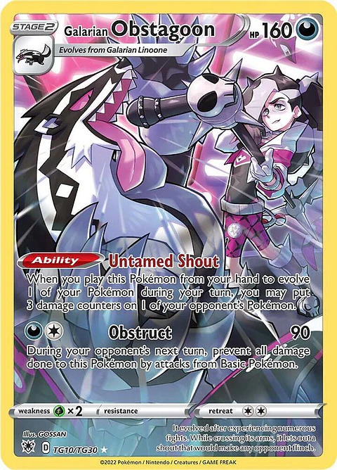 Pokemon TCG Galarian Obstagoon TG10/TG30 Español