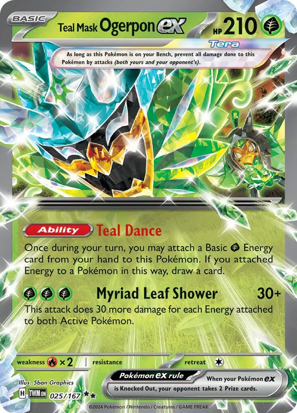 Pokemon TCG Teal Mask Ogerpon ex - 025/167 Ingles 1